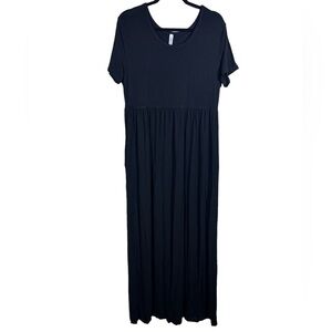 Euovmy Black Maxi Dress with Pockets Women's Size 2XL